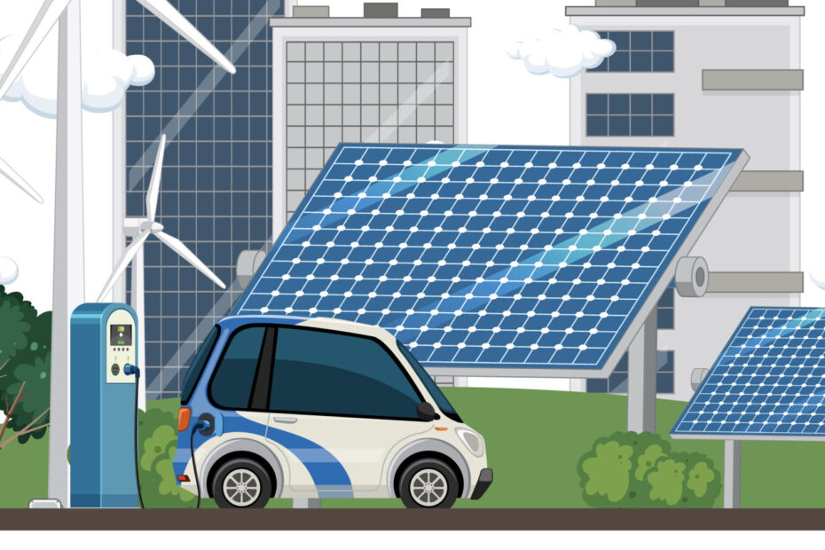 Green energy generated from natural resources vector concept